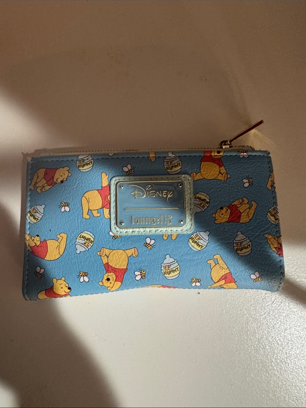 Disney Winnie the Pooh Blue and Yellow Zip Wallet